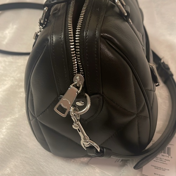 EUC coach black quilted Rowan satchel - Picture 5 of 16